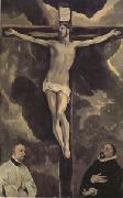 El Greco Christ on the Cross Adored by Two Donors (mk05) oil painting picture wholesale